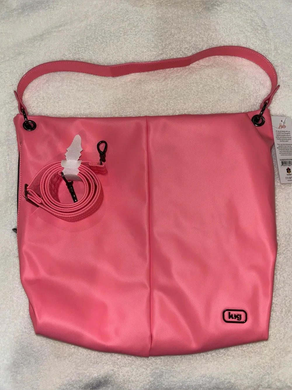 Lug plunge satin luxe positively pink tote